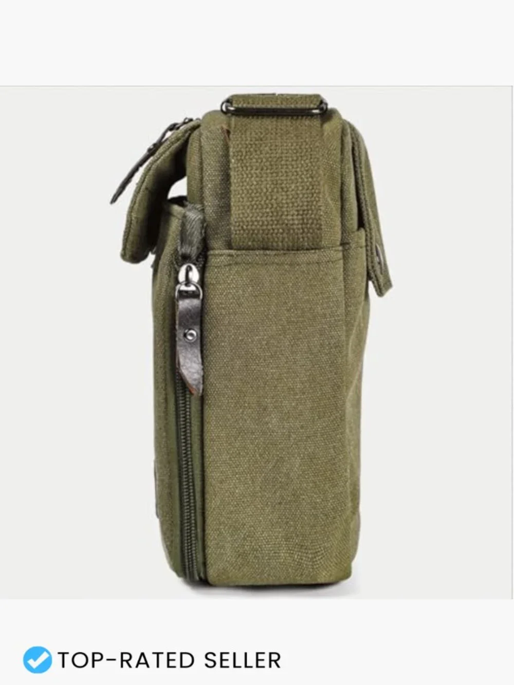 Vintage Canvas Messenger Bag Crossbody Shoulder Bag Multi Pocket Travel Purse